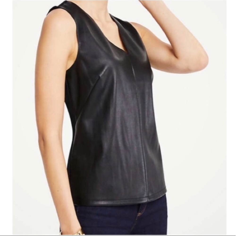 Ann Taylor Faux Leather Top